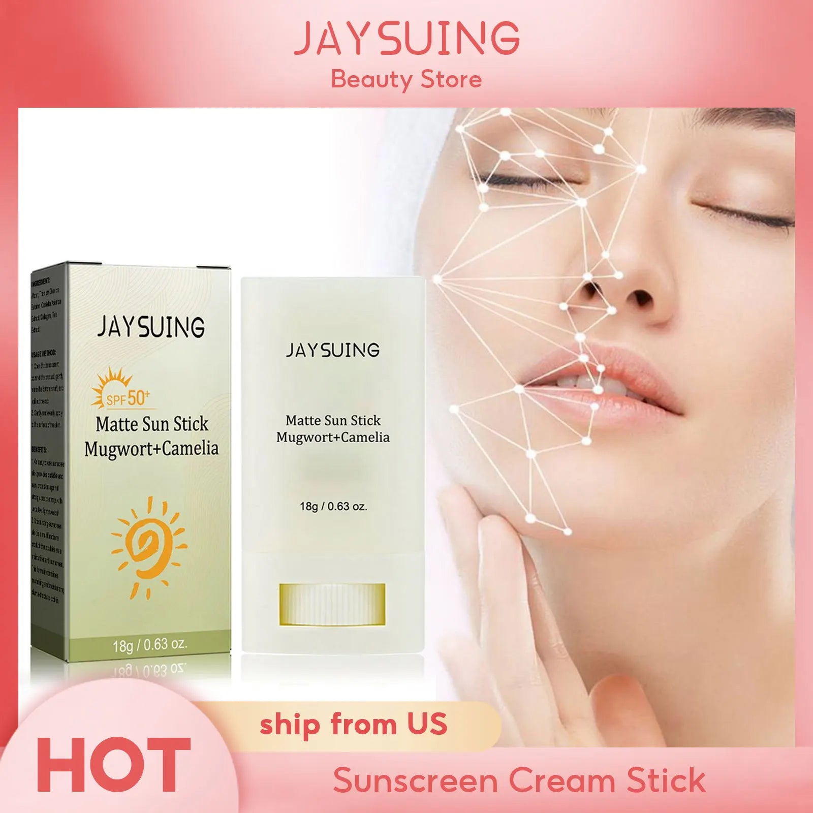 Jaysuing Matte Sun Stick with Mugwort and Camellia Extracts