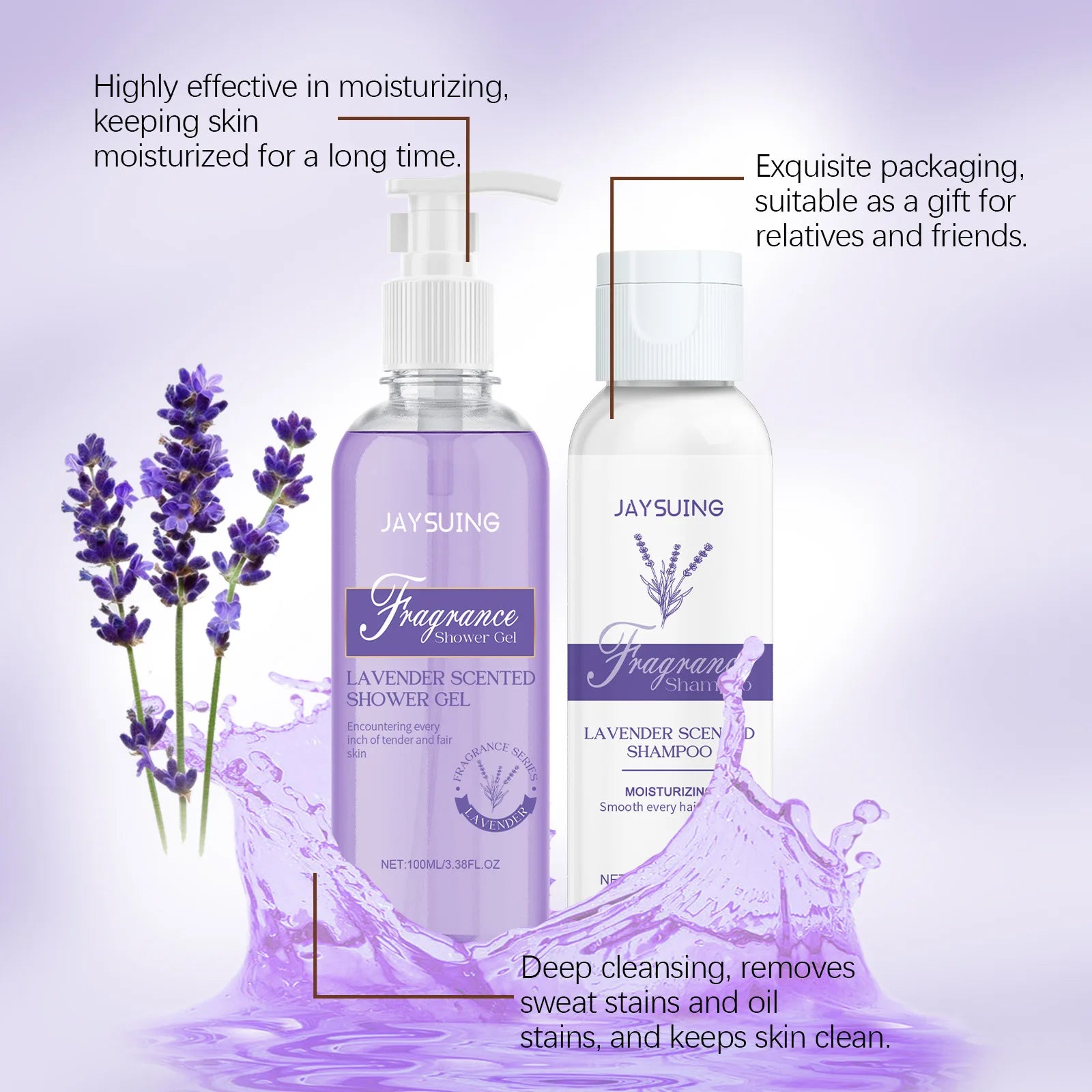 Jaysuing Lavender Shower Set