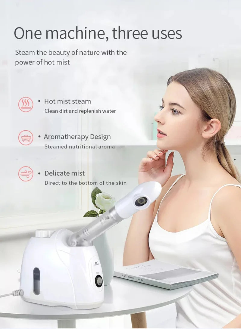 Ozone Facial Steamer – Warm Mist Humidifier for Deep Cleansing & Spa Care