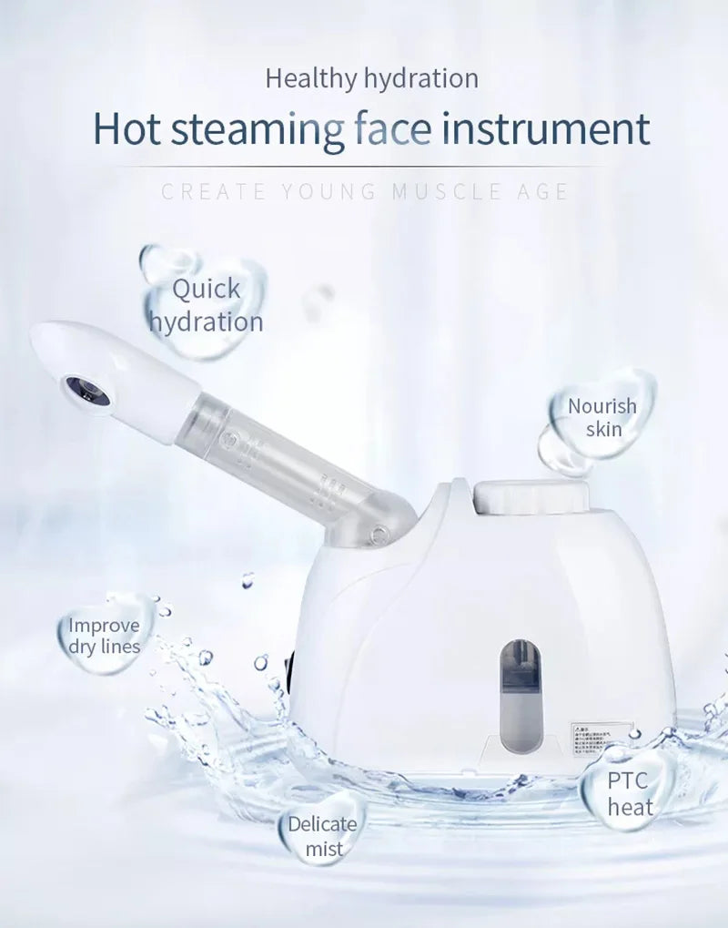 Ozone Facial Steamer – Warm Mist Humidifier for Deep Cleansing & Spa Care