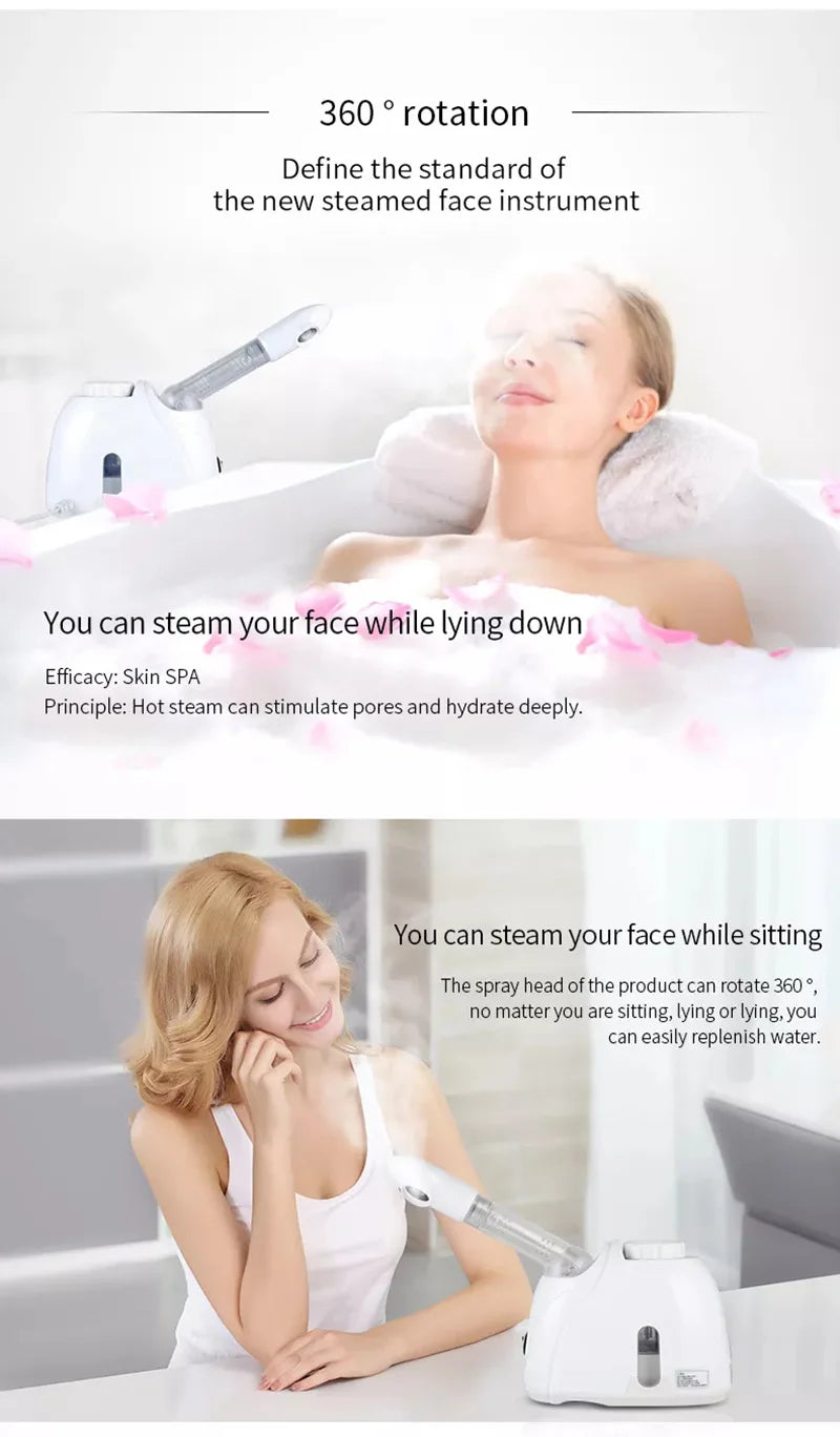 Ozone Facial Steamer – Warm Mist Humidifier for Deep Cleansing & Spa Care