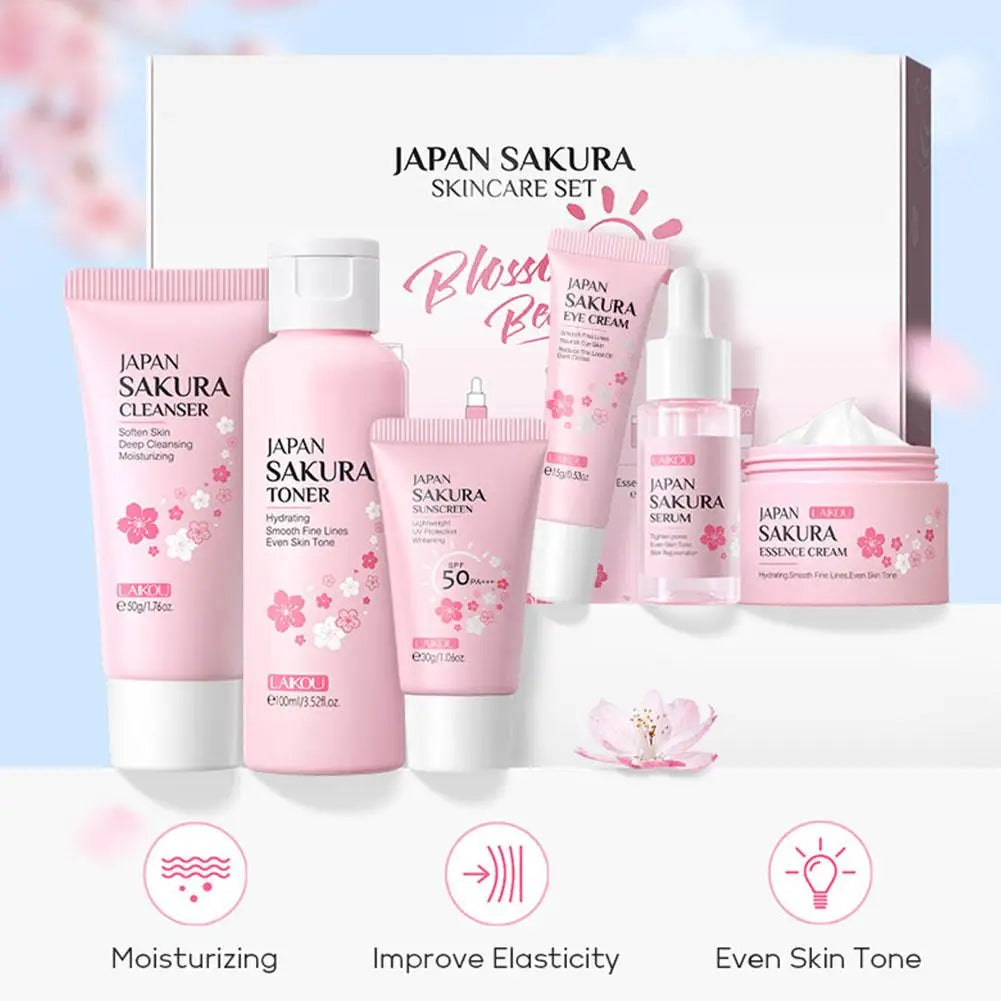 6-Piece Sakura Skin Care Set – Complete Face Care Gift Box