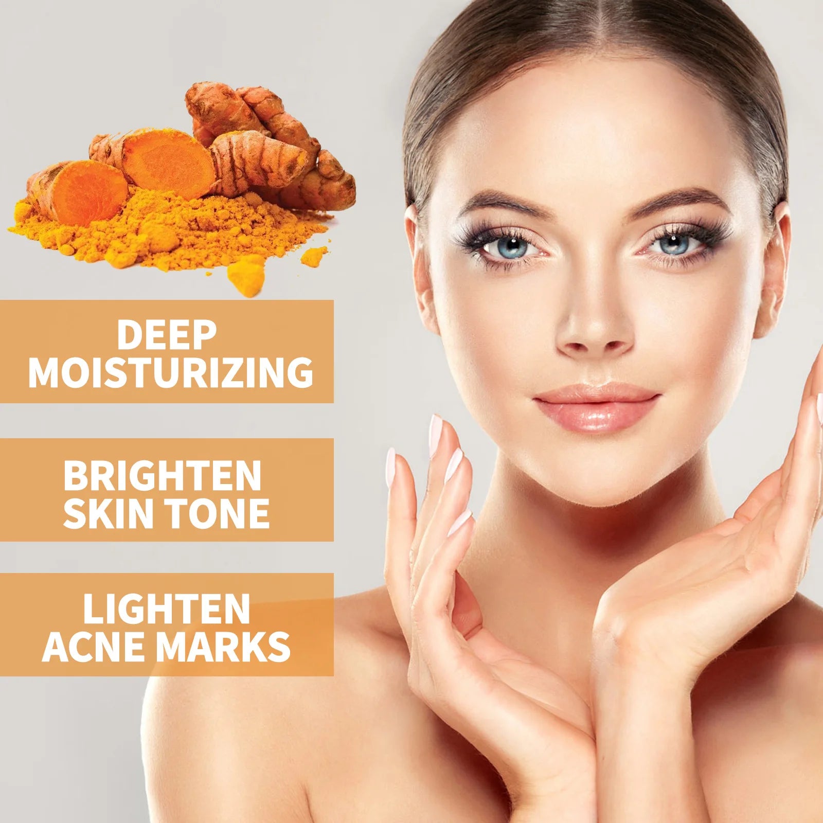 Turmeric Face Serum Fade Melanin Freckle Anti-Oxidant Lighten Acne Marks Brighten Nourish Moisturizing Repair Essence Skin Care