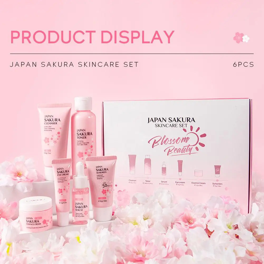 6-Piece Sakura Skin Care Set – Complete Face Care Gift Box