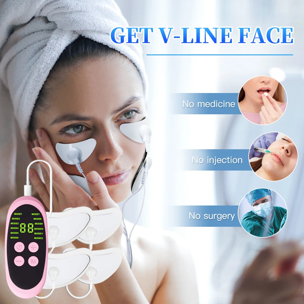 EMS Microcurrent Face Lifting Massager – Anti-Wrinkle & Skin Tightening