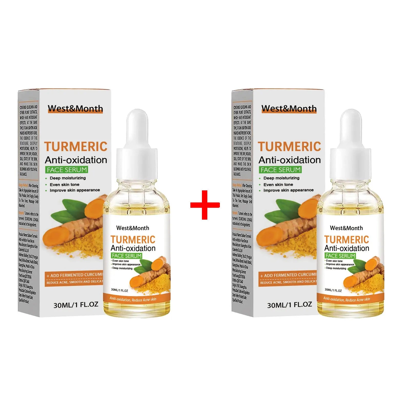 Turmeric Face Serum Fade Melanin Freckle Anti-Oxidant Lighten Acne Marks Brighten Nourish Moisturizing Repair Essence Skin Care