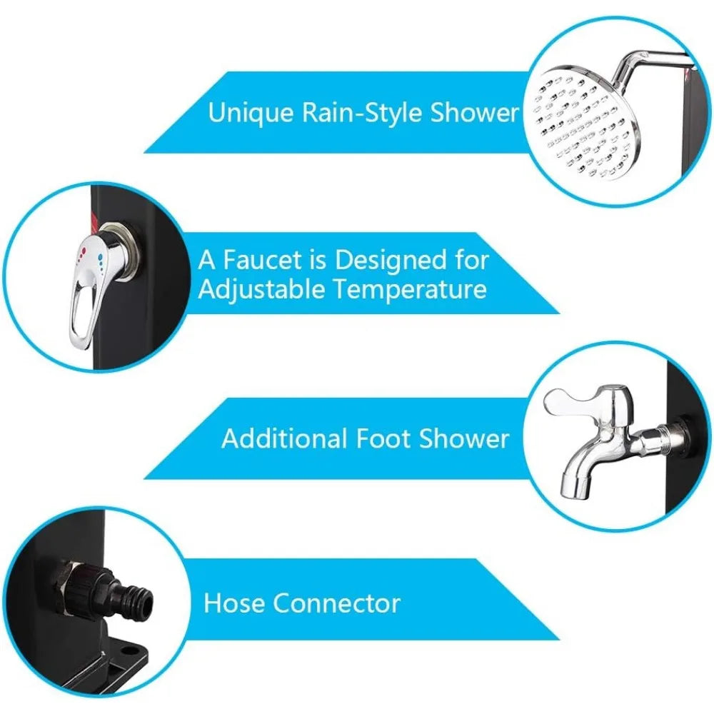 Solar Heated Outdoor Shower