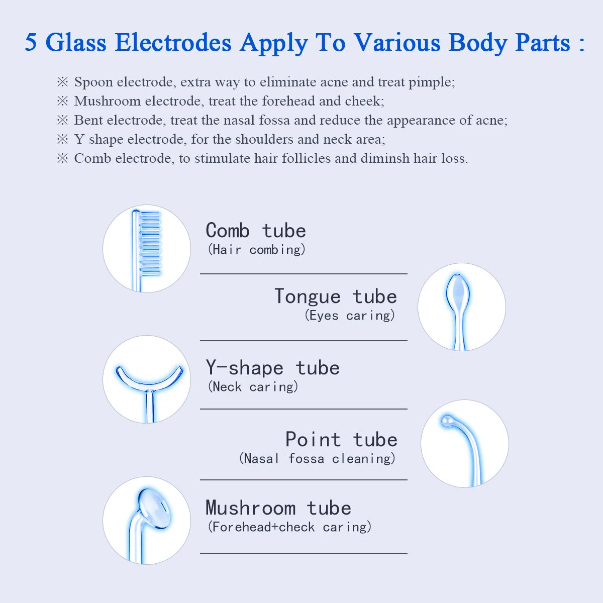 Blue 6-in-1 High Frequency Facial Machine