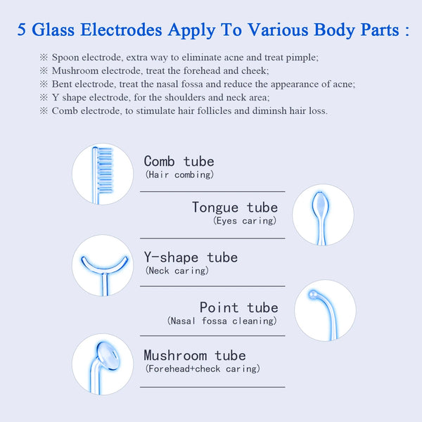 Blue 6-in-1 High Frequency Facial Machine