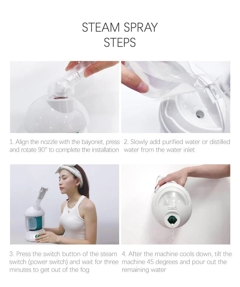 KSKIN Portable Ionic Face Mist Steamer – Hydrating & Professional Facial Care