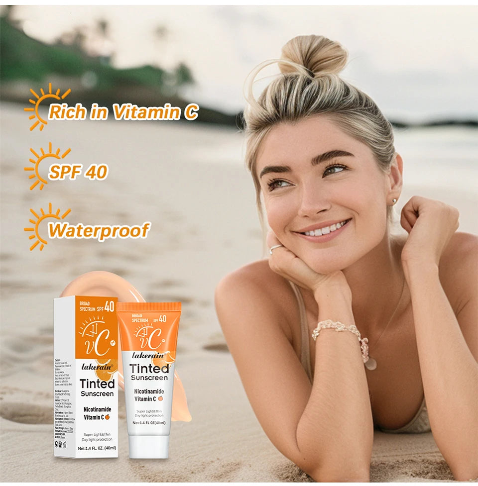 Vitamin C Tinted Sunscreen SPF 40 – Hydrating Mineral UV Protection