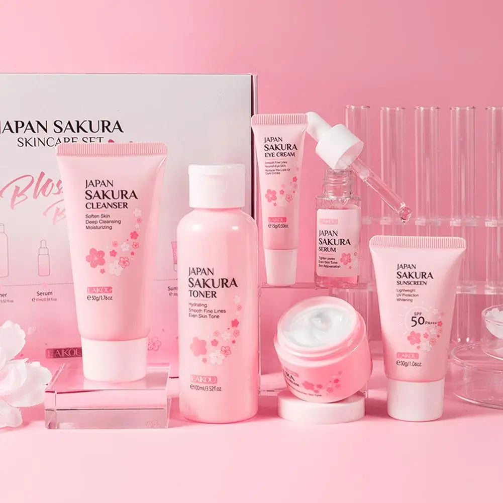 6-Piece Sakura Skin Care Set – Complete Face Care Gift Box