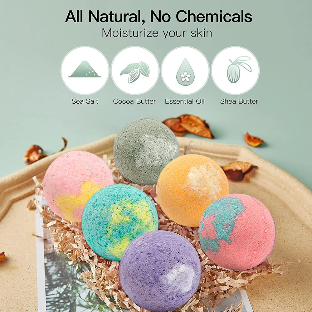 12-Piece Aromatherapy Bath Bomb Set – Moisturizing & Relaxing Spa Balls